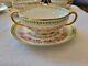 (11) Limoges Gda France Porcelain Cream Soup Cup And Saucer Roses Gold Garland