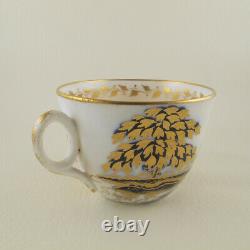 1154 Cottage and Bridge by NEW HALL Porcelain c1810 Bute Cup w Close Saucer