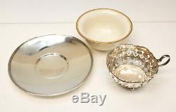 12 Exquisite Tiffany & Co Sterling Silver & Lenox Porcelain Coffee Cup & Saucers