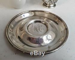 12 Gorham Sterling Silver & Lenox Porcelain Demitasse Cups & Saucers #A5549 & 50
