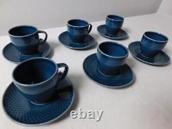 12 NEW Rosenthal Junto Porcelain Espresso Cups with Saucer Ocean Blue Versace