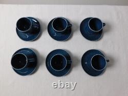 12 NEW Rosenthal Junto Porcelain Espresso Cups with Saucer Ocean Blue Versace