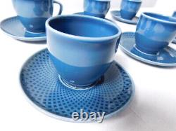 12 NEW Rosenthal Junto Porcelain Espresso Cups with Saucer Ocean Blue Versace