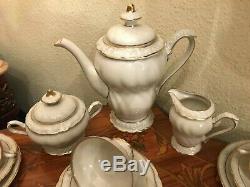 12 cups 14 saucer 3 Plate JLMenau Von Henneberg Edelweiss Porcelain Coffee Set