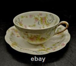 12pc Haviland Limoges Porcelain 6 Tea Cups & 6 Saucers The Princess