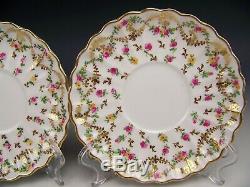 12pcs Copeland Spode F4630 Hpainted Rose Gold Swags Covered Cream Soups Saucers