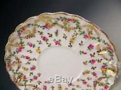 12pcs Copeland Spode F4630 Hpainted Rose Gold Swags Covered Cream Soups Saucers