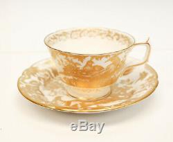 14 Royal Crown Derby Porcelain Cup & Saucers in Gold Aves