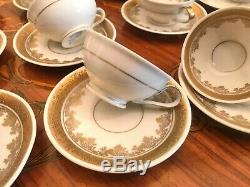 16 Cups 16 Saucers Set Rare KPE Kalk Eisenberg Gold Germany Porcelain Coffee Set