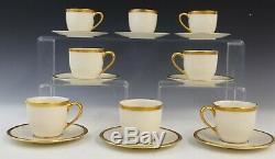 16 Pc Lenox Tuxedo Porcelain Presidential Gold Band Demitasse Cup Saucer Set