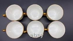 1890s Set of 6 Tressemann & Vogt Daisy Demitasse Tea Cups & Saucers T&V Limoges