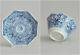 18c Chinese Porcelain Cup & Saucer Blue White'flower Scene' Antique