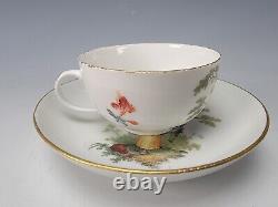 18c/19c Antique Meissen Porcelain Porzellan Hand Painted Cup and Saucer