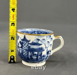 18th C. Chinese Export Nanking Blue And White Porcelain Cup & Saucer Set