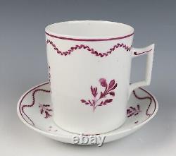 18th C. Doccia Porcelain Mug Coffee Cup & Saucer Antique Italian Ginori Italy