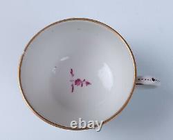 18th C. Höchst Porcelain Cup & Saucer with Putti Antique German Puce Hochst