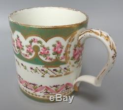 18th Century Sevres Porcelain Gobelet Litron Cup & Saucer Signed