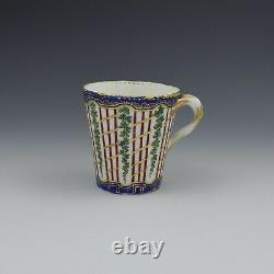 18th Century Sevres Porcelain Trembleuse Cup & Saucer Hop Trellis