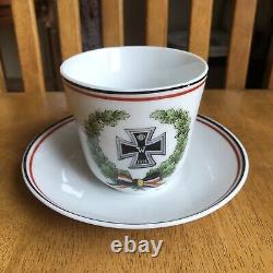1914 WW1 German porcelain Tea Cup And Saucer World War iron cross Super Rare