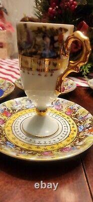 1950'S 33/45 Porcelain Pedestal Cup & Saucer Rare ARNART Creations Vienna Style