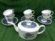 1950s Susie Cooper Glen Mist Porcelain Teapot, 6 Cups & Saucers Before Wedgwood