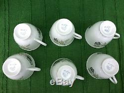 1950s Susie Cooper Glen Mist porcelain teapot, 6 cups & saucers before Wedgwood