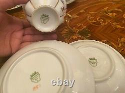 1960s Vintage 5 cups Saucers Cake Plates Danish KPM Coffee Set