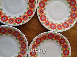 1970s Vintage Rainbow Retro Coffee Cups by Scherzer Bavaria 5 cups 6 saucers