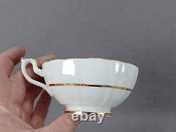 19th Century British Hand Painted Floral Cobalt & Gold Tea Cup & Saucer A