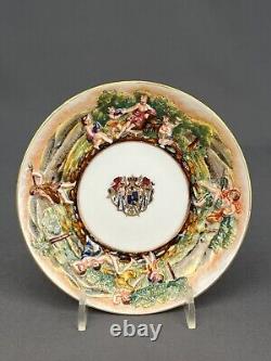 19th Century Capodimonte Royal Palace of Naples Armorial Cup & Saucer Set(s)