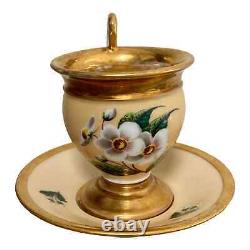19th Century French Empire Style OLD PARIS Porcelain Cup & Saucer