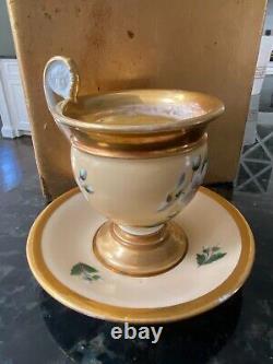 19th Century French Empire Style OLD PARIS Porcelain Cup & Saucer