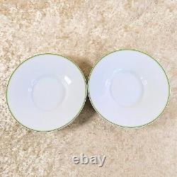 2 Sets x HERMES PARIS Demitasse Coffee Cup Saucer Porcelain Rythme RHYTHM GREEN