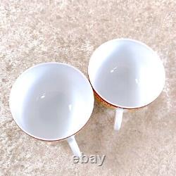 2 Sets x HERMES Tea Cup & Saucer Porcelain Tableware AFRICA ORANGE Authentic