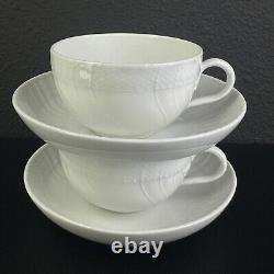 2 Vintage KPM Cup and Saucer Berlin Porcelain Neuosier White Demitasse Cups