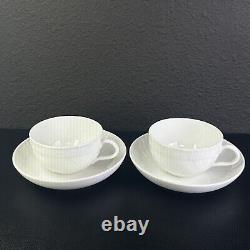 2 Vintage KPM Cup and Saucer Berlin Porcelain Neuosier White Demitasse Cups
