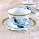 2 Sets X Hermes Paris Tea Cup Saucer Porcelain Toucans Bird Genuine Used