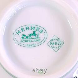 2 sets x HERMES Paris Tea Cup Saucer Porcelain Toucans Bird Genuine Used