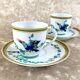 2 X Authentic Hermes Coffee Cup & Saucer French Porcelain Toucans Bird Tableware