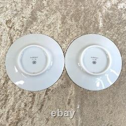 2 x Authentic HERMES Porcelain Tea Cup & Saucer Mosaique Au 24 Platinum withCase