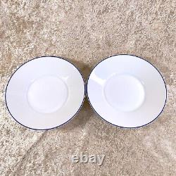 2 x HERMES Large Morning Coffee Soup Cup & Saucer Porcelain RYTHME RHYTHM BLUE