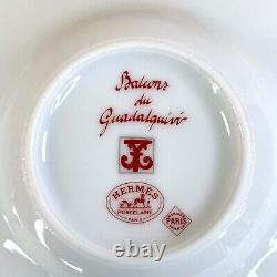2 x HERMES PARIS Demitasse Cup & Saucer Porcelain BALCON DU GUADALQUIVIR withBox