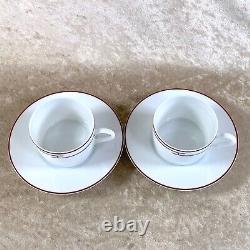 2 x HERMES PARIS Tea Cup & Saucer Porcelain Tableware RHYTHM RED
