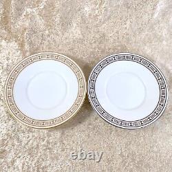 2 x Hermes Paris Tea Cup Saucer Egee Soleil & Luna White French Porcelain withCase