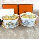 2 X Hermes Porcelain Siesta Chinese Style Tea Cup Saucer Tableware Yellow Withbox