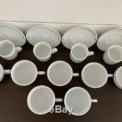 21 Pc Alitalia Italian Airline Porcelain Demitasse Tea Cups Saucers Vintage Logo