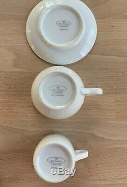 21 Pc Alitalia Italian Airline Porcelain Demitasse Tea Cups Saucers Vintage Logo