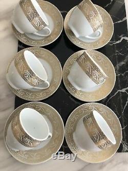 24pc Designer Turkish Arabic Tea Coffee Set Espresso Serving Cups & Saucers
