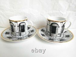 2x Rosenthal Piero Fornasetti PALLADIANA architecture design cups saucers