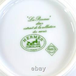 3 x Authentic Hermes Demitasse Cup & Saucer LES PIVOINES Limoges Porcelain